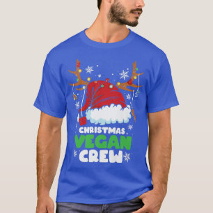 Weihnachtslicht Vegane Crew Vegetarischer Rentier  T-Shirt