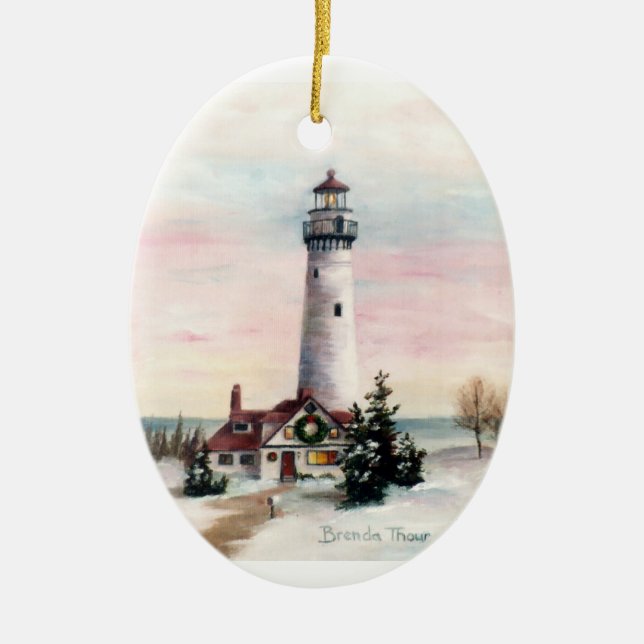 Weihnachtslicht-Weihnachtsverzierung Keramik Ornament (Vorne)