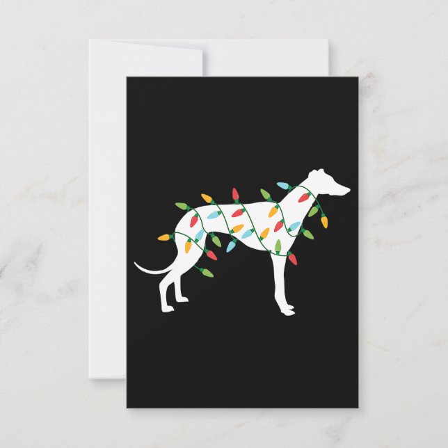 Weihnachtslicht Windhund zu niedlichen Geschenke H Dankeskarte (Vorderseite)