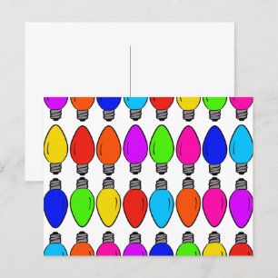 Weihnachtslichtbirnen-Muster Postkarte