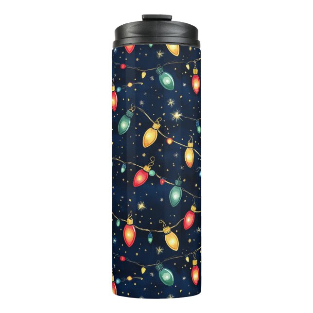Weihnachtslichtdesign mit Twinkling-Glanz Thermosbecher (Vorderseite)
