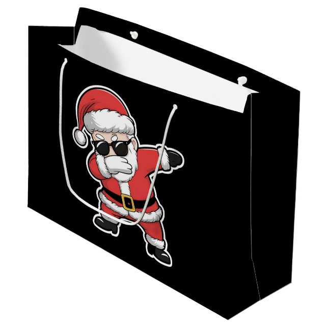 WeihnachtsLICHTE Dabbing Kinder Weihnachtsgeschenk Große Geschenktüte (Vorderseite Schrägansicht)