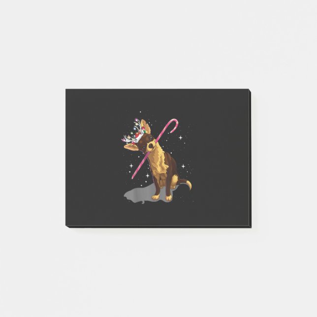 Weihnachtslichter Chihuahua Post-it Klebezettel (Vorderseite)
