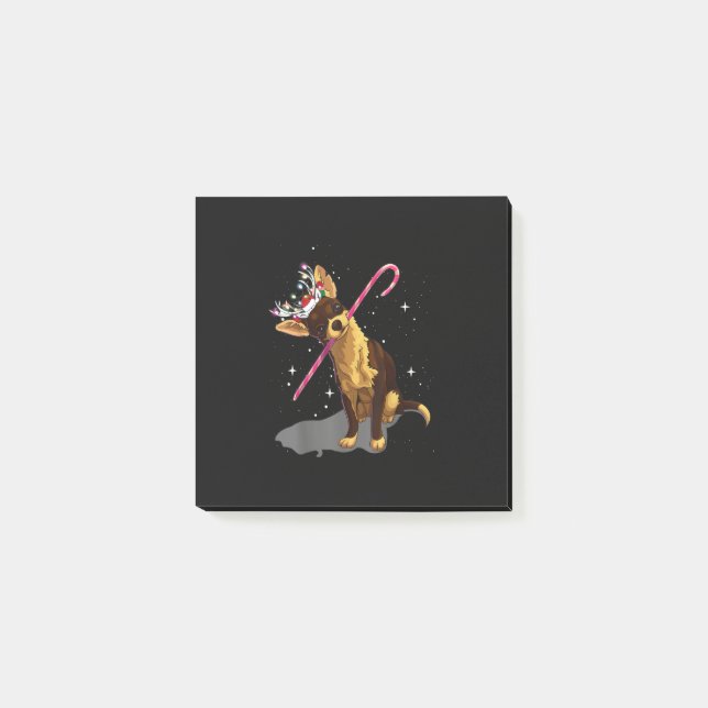 Weihnachtslichter Chihuahua Post-it Klebezettel (Vorderseite)