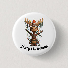 Weihnachtslichter Elch Button