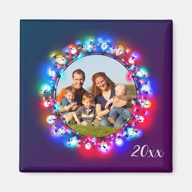 Weihnachtslichter Foto Bilderdrama Magnet (Vorne)
