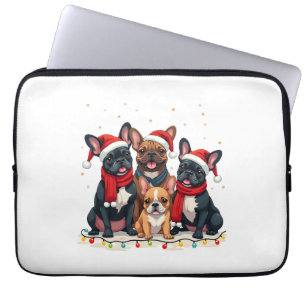 Weihnachtslichter Französische Bulldoggen Xmas Fre Laptopschutzhülle