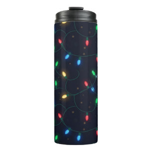 Weihnachtslichter Girlande Nahtloses Muster Thermosbecher