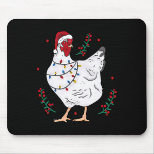 Weihnachtslichter Huhn Santa Lustiger Weihnachtsba Mousepad