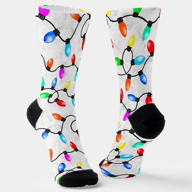 Weihnachtslichter im Schnee Socken (Gewinkelt)