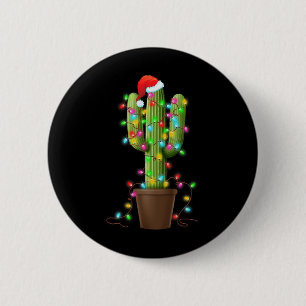 Weihnachtslichter Kaktus Lover Funny Xmas Geschenk Button