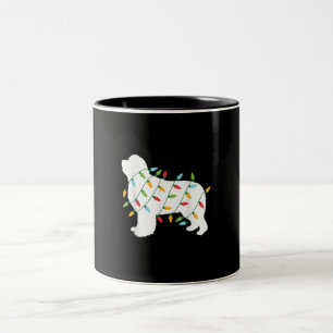 Weihnachtslichter Neufundländer-Hundefreunde Zweifarbige Tasse