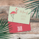 Weihnachtslichter Pink Flamingo QR Code Karte<br><div class="desc">Dieses Design bietet Weihnachts-Weihnachtssaison leichte Flamingo, elegante moderne Aquarell niedlich einfach, ein festliches Tinkle-Light-Spaß, Strand tropische Küsteninsel-Haus, moderne elegante, moderne Kalligraphie Skript-Schriftart, whimsical Typografie Vorlage, einfache und minimale klassische Illustration, Weihnachtsfeier Chic-Feier, einzigartige minimalistische Handschrift mit scannbarem QR-Code für Karte und Routenplan und Wegbeschreibung, fügen Sie Ihren URL-Link zu Ihrem URL...</div>