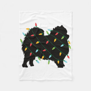 Weihnachtslichter Pomeranian Süßes Geschenk Für Hu Fleecedecke
