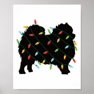 Weihnachtslichter Pomeranian Süßes Geschenk Für Hu Poster