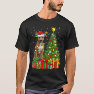 Weihnachtslichter Staffordshire Bull Terrier Hund T-Shirt