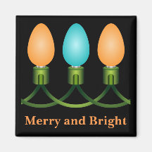 Weihnachtslichter-Trio Orange und Blau Magnet