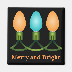 Weihnachtslichter-Trio Orange und Blau Magnet