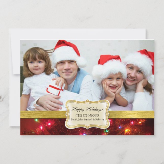 Weihnachtslichter Weihnachtsfotokarten Feiertagskarte (Vorderseite)