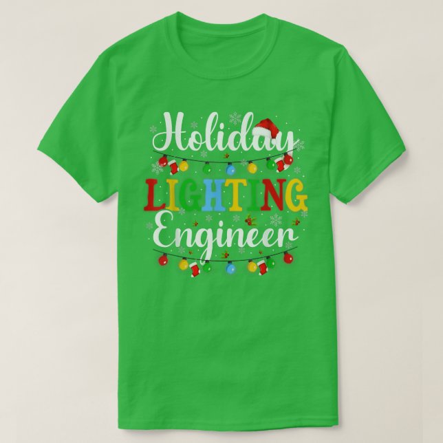 Weihnachtslichtingenieur Weihnachtsmann T-Shirt (Design vorne)