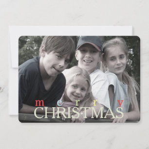 Weihnachtslichtkette doppelseitige Fotokarte Feiertagskarte