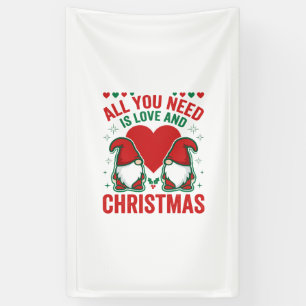 Weihnachtsliebe Herz Santa Gnom Design Banner
