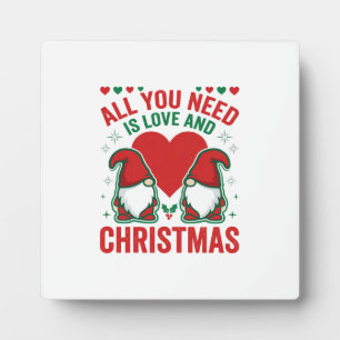 Weihnachtsliebe Herz Santa Gnom Design Fotoplatte