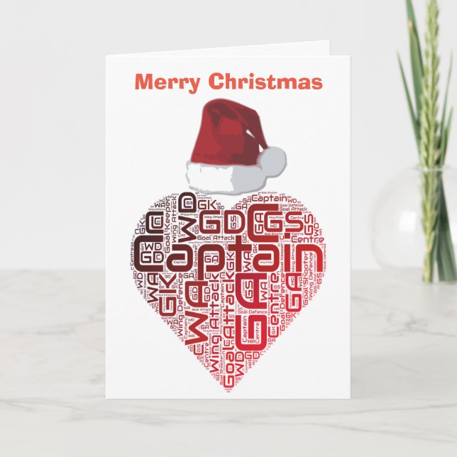 WeihnachtsLiebe-Herznetball-Entwurf Feiertagskarte (Vorderseite)