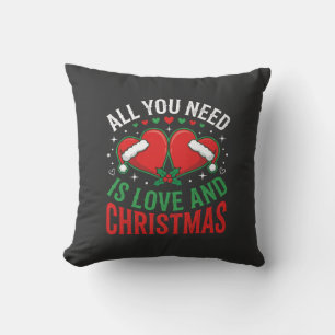 Weihnachtsliebe Santa Hut Typografie Kissen