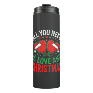 Weihnachtsliebe Santa Hut Typografie Thermosbecher