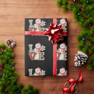 Weihnachtsliebe Süßer Schneemann Buffalo Kariert W Geschenkpapier