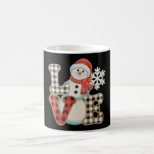 Weihnachtsliebe Süßer Schneemann Büffel Kariert Wi Kaffeetasse