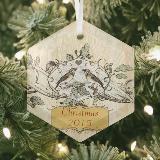 Weihnachtsliebevögel Ornament Aus Glas (Insitu)