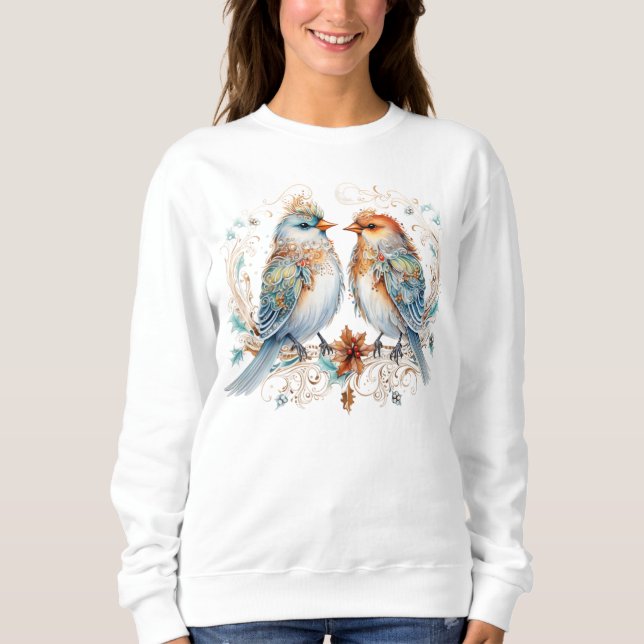 Weihnachtsliebevögel Sweatshirt (Vorderseite)