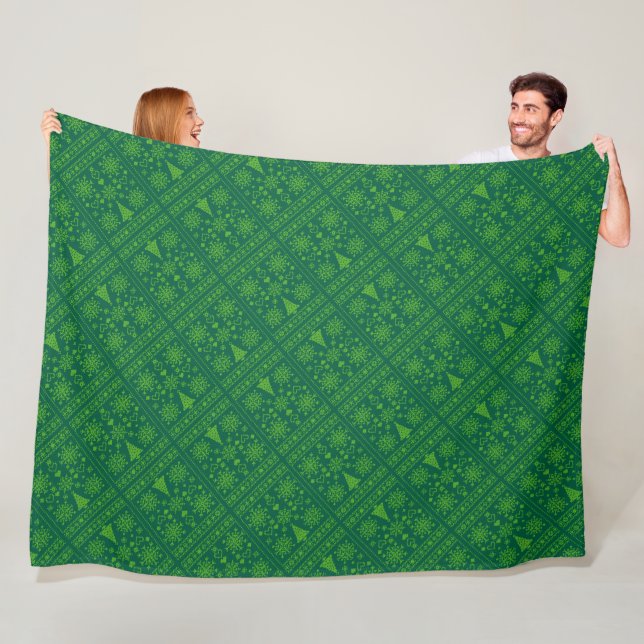 Weihnachtsliebhaber Kreuzmuster Sampler Design Fleecedecke (Beispiel)