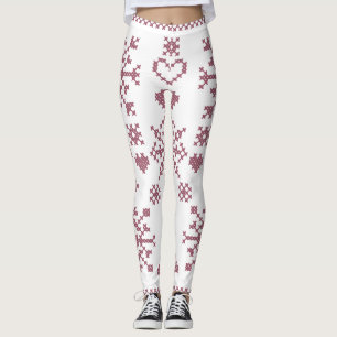 Weihnachtsliebhaber Kreuzmuster-Stichproben-Design Leggings