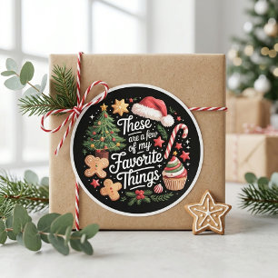 Weihnachtslieblinge mit Lebkuchen-Santa Runder Aufkleber