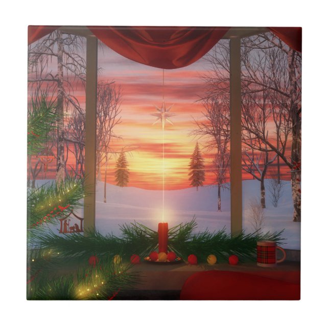 Weihnachtslied im Himmel / Trivet Fliese (Vorderseite)