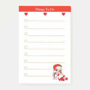 Weihnachtslied Mädchen Dinge zu tun Post-it Notes Klebezettel
