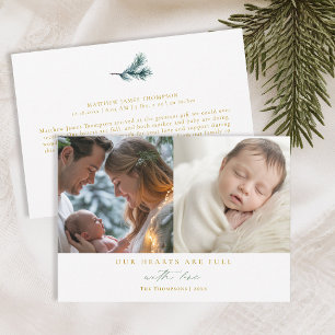 Weihnachtslied Minimal Pine Family Baby 2 Fotos Feiertagskarte