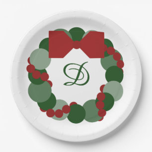 Weihnachtslied mit benutzerdefinierten Monogram-Pa Pappteller