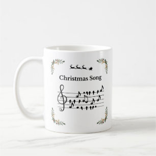 Weihnachtslied-Musikalische Vögel Stechpalme-Fest Kaffeetasse