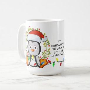 Weihnachtslied Pinguin Kaffeetasse