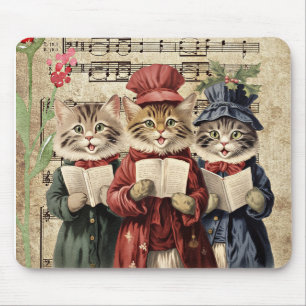 Weihnachtslied singenende Katzen Mousepad