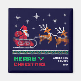 Weihnachtslieder auf dem Navy Blue Frohe Weihnacht Magnet