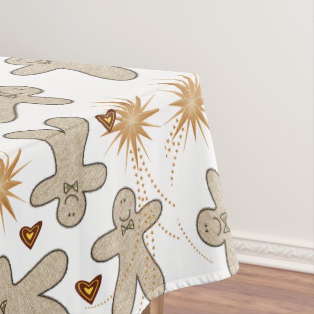 Weihnachtslieder, Beige Gingerbread Mann Tischdecke (Beispiel)