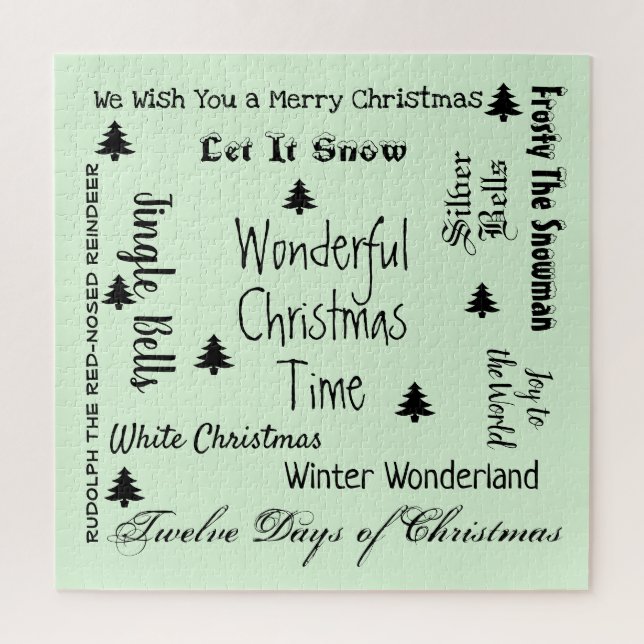 Weihnachtslieder Feiertag Schwieriges Puzzle (Vertikal)