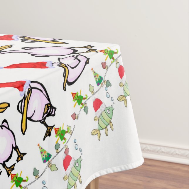 Weihnachtslieder, Frohe Weihnachten Pelican Fisch Tischdecke (Beispiel)