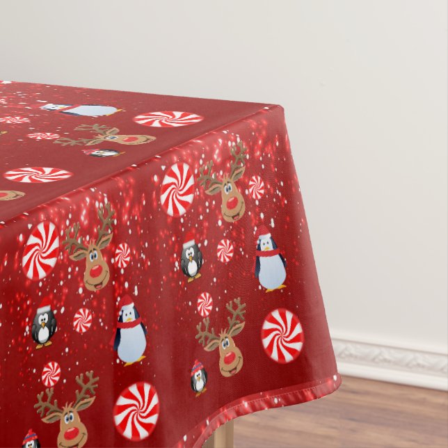 Weihnachtslieder, Frohe Weihnachten, Pinguin Tischdecke (Beispiel)
