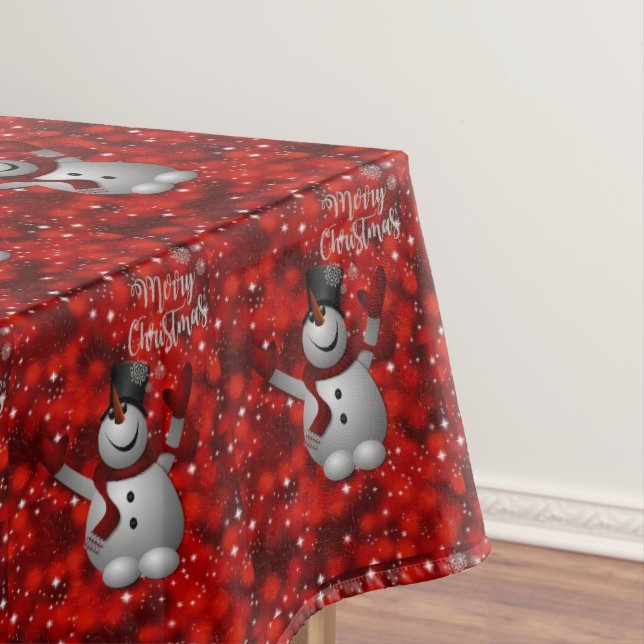 Weihnachtslieder, Frohe Weihnachten, Schneemann Tischdecke (Beispiel)